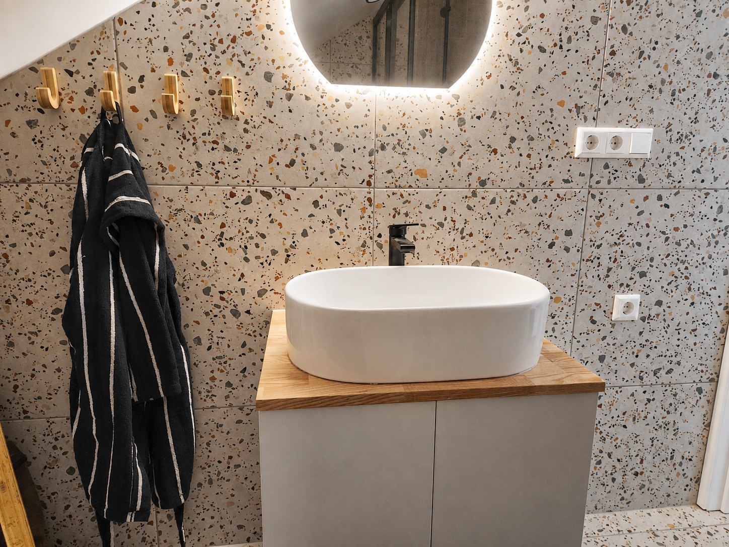 Terrazzo vonios praustuvo zona